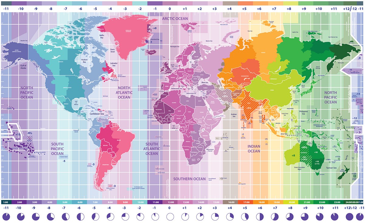 World Time Zone Map With Countries